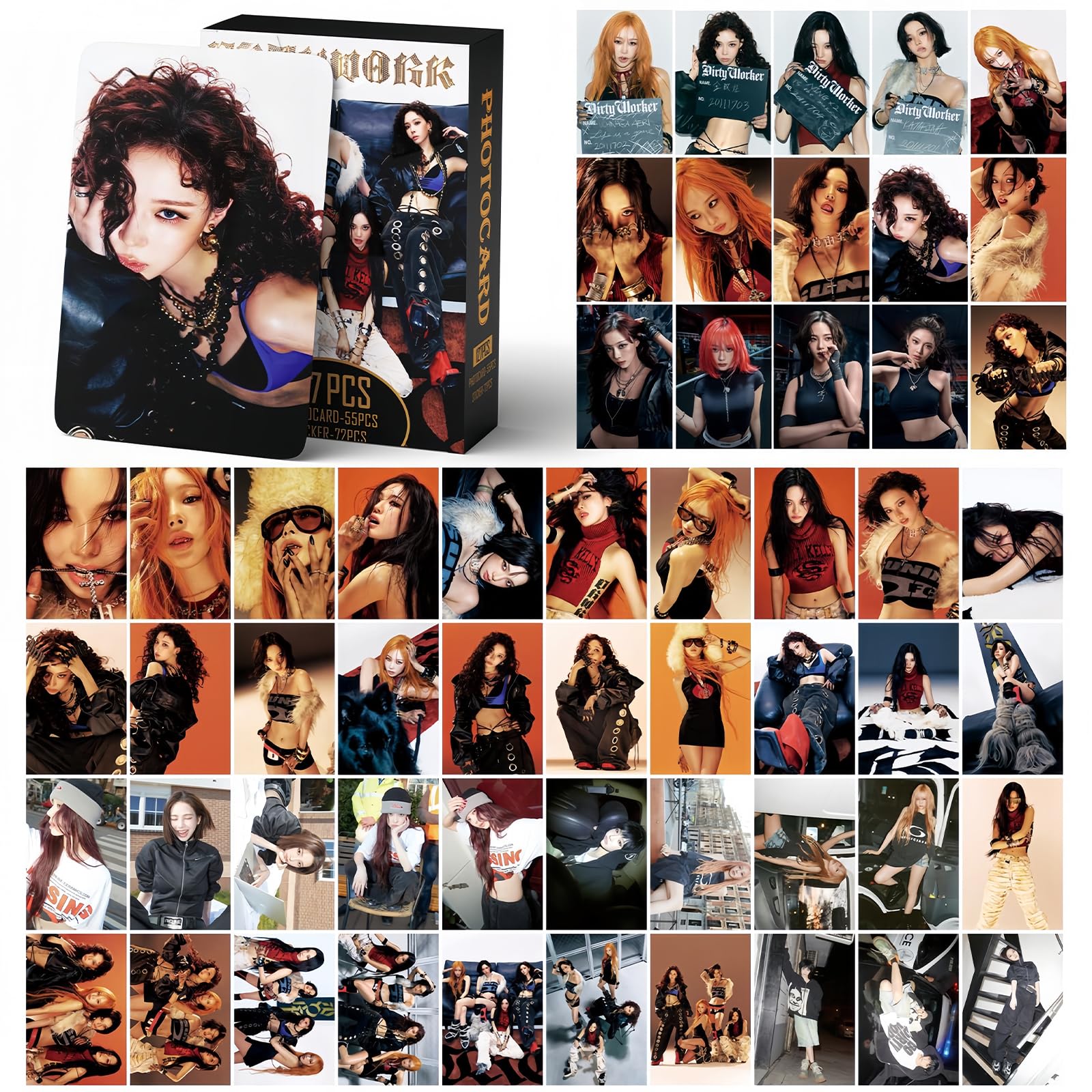 Aespa Photocards KPOP Aespa Dirty Work Album Photocards 55PCS KPOP